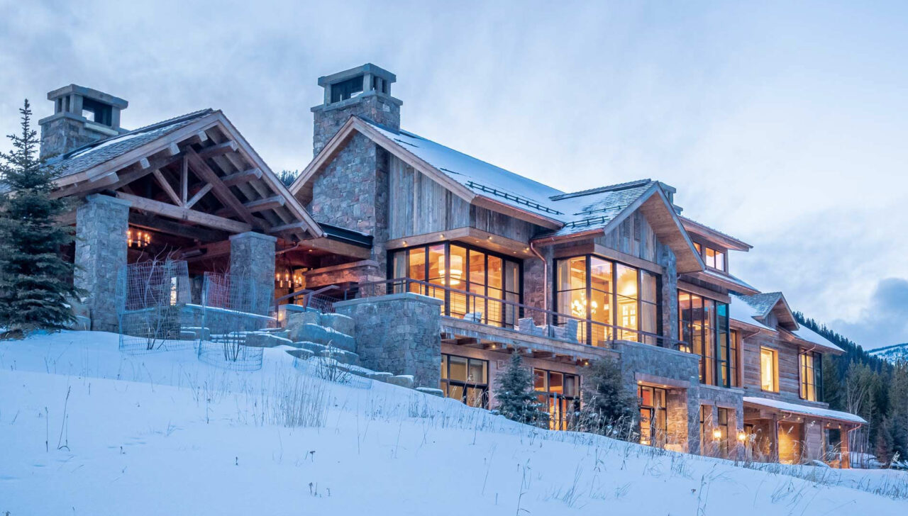 montana home builders winter backyard deck