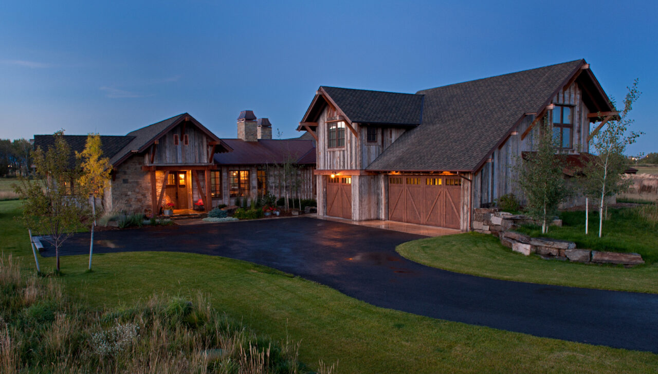 montana home builders exterior farmhouse entry garage