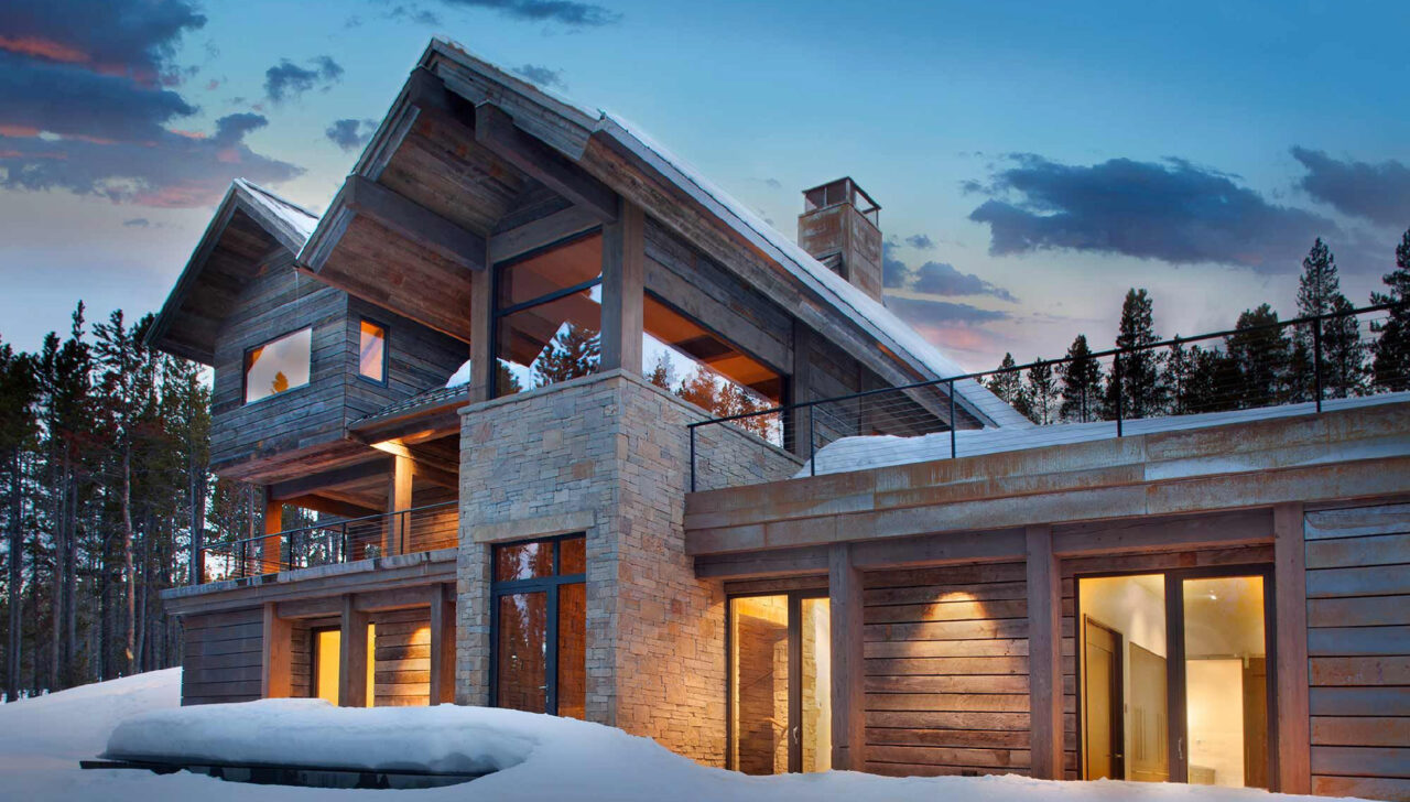montana home builders exterior winter
